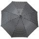 3. Langer halbautomatischer Regenschirm mit gebogenem Griff, schwarz mit weißen Punkten SEMI LINE