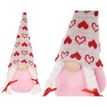 GNOME 20CM VALENTINSTAGSDEKORATION MÄDCHEN ROSA