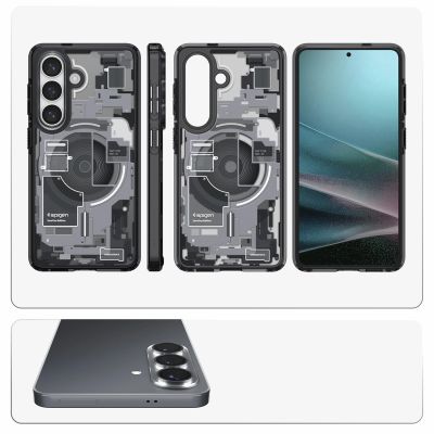 16. Spigen Ultra Hybrid Mag MagSafe Hülle für Samsung Galaxy S26+ Zero One - Transparent Schwarz