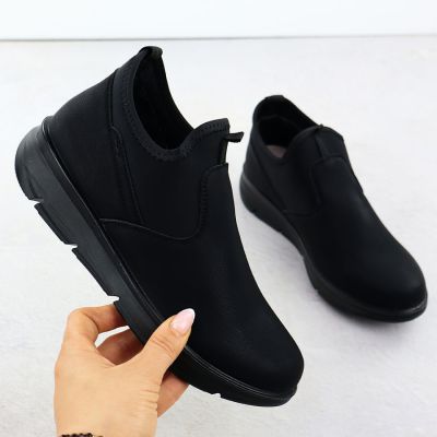 2. Schwarze Damen-Ankle-Boots, niedrig, Modell Potocki 25-90356