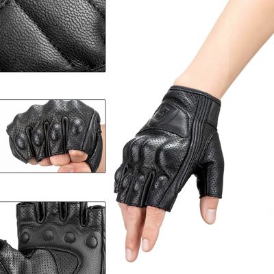 4. Rockbros 16220006005 XXL Leder-Motorradhandschuhe – Schwarz