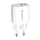 3. Wozinsky WGWCW USB-A USB-C 20W Wandladegerät - Weiß