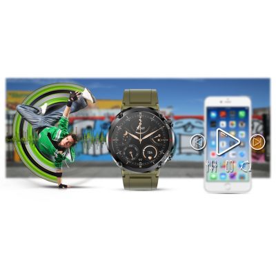19. Gravity GT21-7 Smartwatch + Schwarzes Silikonarmband