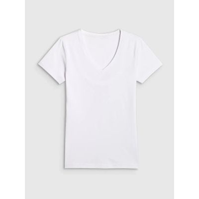 4. Basic-T-Shirt für Damen mit V-Ausschnitt 4F 4FWMM00TTSHF3307-10S