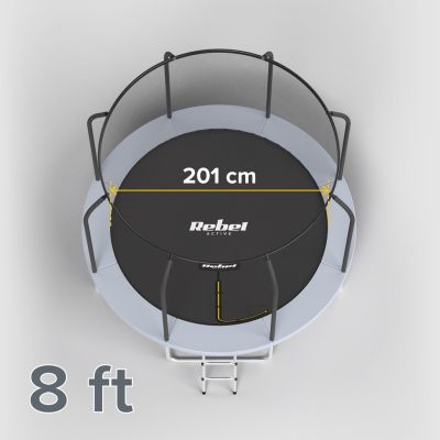 3. REBEL ACTIVE TRAMPOLINE PRO 8FT/244CM, NETZ, LEITER RBA-8001