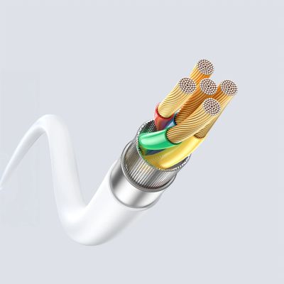 3. Dudao L25SC 60W USB-C – USB-C-Kabel mit weichem Silikongeflecht, 2 m – Weiß