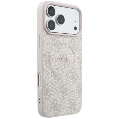 4. Guess Embossed 4G Ring Classic MagSafe Hülle für iPhone 18 Pro / 17 Pro – Rosa