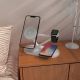 6. Tech-Protect QI15W-A41 3in1 kabelloses Ladegerät mit MagSafe für Apple -Geräte – Weiß