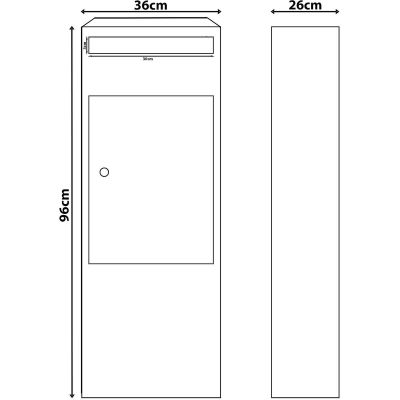 12. Stehender Kurierpaketkarton 34x22x96cm 1068725