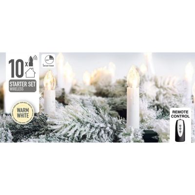10. Weihnachtsbaumbeleuchtung mit Kerzen, Timer und Fernbedienung, 10 warmweiße LEDs