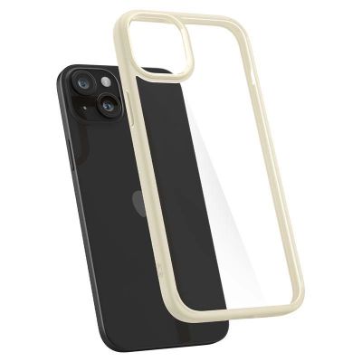 7. Spigen Crystal Hybrid-Hülle für iPhone 15 Plus – transparent und beige