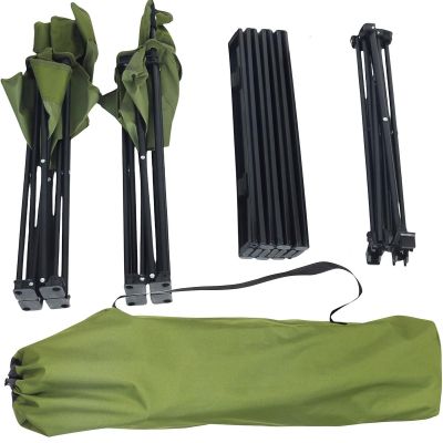 11. Faltbares Touristen-Set 3-in-1 Tisch und 2 Stühle Green Enero Camp