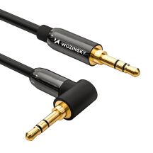 Wozinsky AUX-Kabel, abgewinkelt (Stecker-Stecker), Mini-Klinkenstecker, 1,5 m, Schwarz