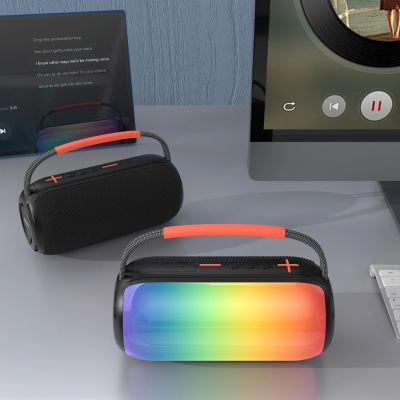 5. Dudao Y21 Kabelloser Lautsprecher mit RGB-Hintergrundbeleuchtung, Bluetooth 5.3 – Schwarz