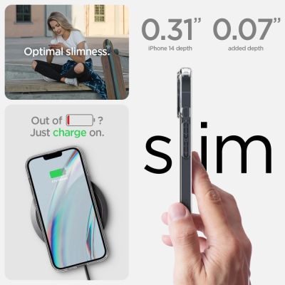 5. Set aus Spigen Crystal-Hülle und gehärtetem Glas für das iPhone 14 Plus – transparent