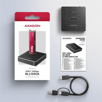 10. Axagon ADSA-M2C11 Festplatten-Dockingstation USB 3.2 Gen 2 (3.1 Gen 2) Typ-C Schwarz