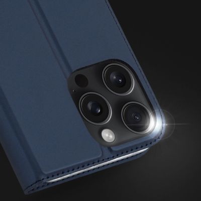 14. Dux Ducis Skin Pro Hülle für iPhone 16 Pro Max mit Klappe und Kartenfach – Blau