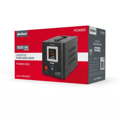 3. Rebel POWER-1000 Unterbrechungsfreie Stromversorgung – Reiner Sinuswellenwandler mit Ladefunktion 12 V 230 V 1000 VA/700 W