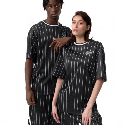 2. Karl Kani Chest Varsity Pinstripe Mesh Tee Hell M 6038524