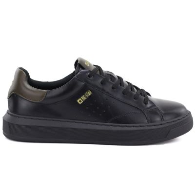 6. Herren-Sportschuhe aus Leder, schwarze Sneaker Big Star UU174291