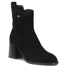 Schwarze Damen-Lederstiefeletten mit Absatz Filippo DBT8191