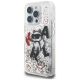 2. Karl Lagerfeld Liquid Glitter Choupette Logo Hülle für iPhone 16 Pro Max – Transparent