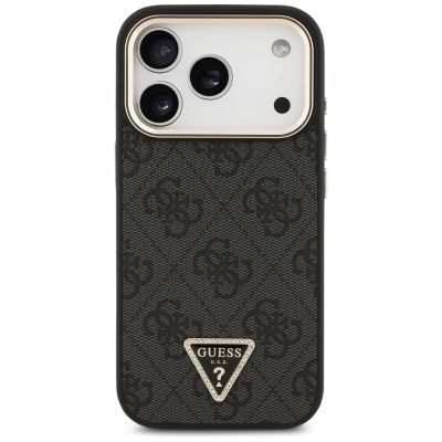 3. Guess 4G Triangle Logo MagSafe Case für iPhone 17 Pro - Schwarz und Gold