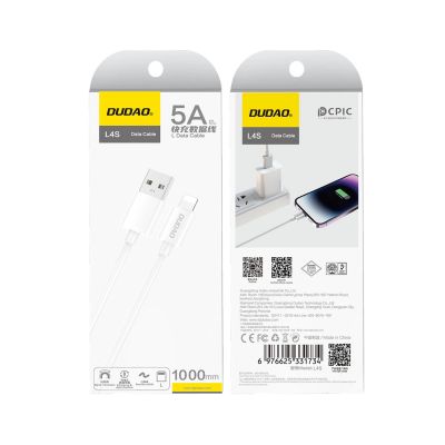 2. Dudao L4SL USB-A / Lightning 2A Kabel 1m - weiß