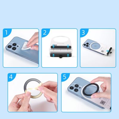 7. Joyroom Set Metall-Magnetringe für Smartphone 2 Stk. rosa (JR-Mag-M3)