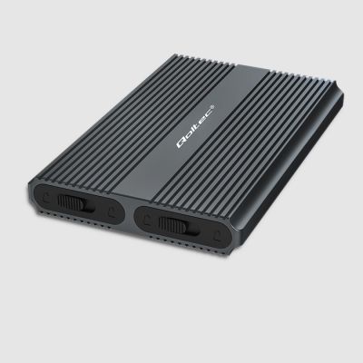 5. Qoltec-Gehäuse | M.2-SSD-Laufwerksschacht | SATA | NVMe | USB-C | Dual 2 x 2 TB