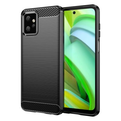 Carbon Case für Motorola Moto G Power 2023 flexible Silikon-Carbon-Hülle schwarz
