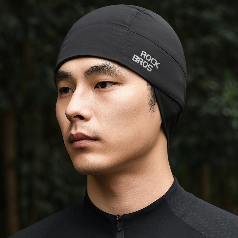 7. Rockbros M015 Wendbare Winter-Radmütze, Größe 54–61 cm – Schwarz