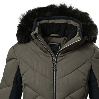 3. Killtec KSW 102 Damen Skijacke, gesteppt, mit abnehmbarer Kapuze, braun (42039/311)