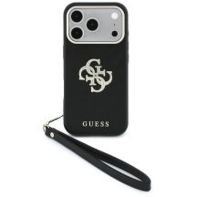 Guess Smooth & Big Strass Logo & Strap Schutzhülle für iPhone 18 Pro Max / 17 Pro Max, schwarz