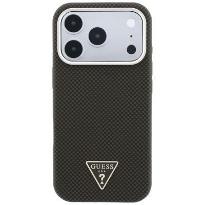 3. Guess Kevlar Triangle Logo MagSafe Hülle für iPhone 17 Pro Max / 18 Pro Max - Braun