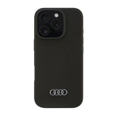 Audi Silikonhülle iPhone 16 Pro 6,3" schwarz/schwarz Hardcase AU-LSRIP16P-Q3/D1-BK