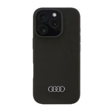 Audi Silikonhülle iPhone 16 Pro 6,3" schwarz/schwarz Hardcase AU-LSRIP16P-Q3/D1-BK