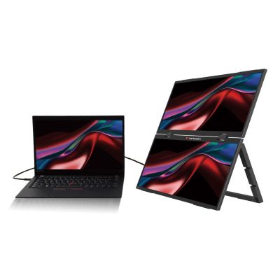 5. Verbatim Tragbarer 15,6" FHD Dual-Monitor Essentials Tragbarer Monitor Schwarz 39,6 cm (15,6") LCD 1920 x 1080 px