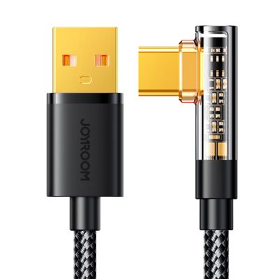10. Joyroom Gaming-Kabel S-UC027A6 USB-C (gewinkelt) / USB-A (gerade) 3A 1,2 m – Schwarz
