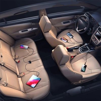 2. Joyroom Auto-Schnellladegerät 5x USB 6.2 A mit Verlängerungskabel schwarz (JR-CL03)