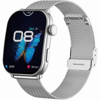 2. GRAVITY GT28-10 Damen-Smartwatch-Armband + Armband Weiß Silber