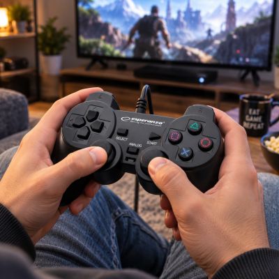 8. Esperanza EG106 Gamepad (PC, PS2, PS3; schwarz)