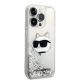 4. Karl Lagerfeld KLHCP14LLNHCCS iPhone 14 Pro 6,1" Silber/Silber Hardcase Glitter Choupette Head