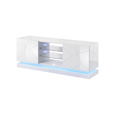TV-Schrank QIU 160 MDF weiß glänzend/weiß glänzend