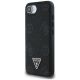 2. Guess Grained Hot Stamp Peony Triangle Logo MagSafe Case für iPhone 16e - Schwarz