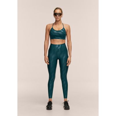 CASALL Damen-Leggings mit Hitzeprint und hohem Bund, Trainingsleggings, Grau