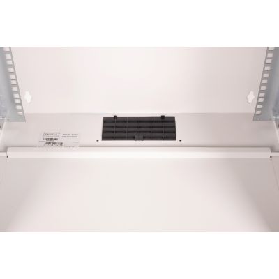 19. 19-Zoll-12-HE-Wandnetzwerkschrank, SOHO PRO 595 x 540 x 400 mm, Glastür, grau, unmontiert, 60 kg