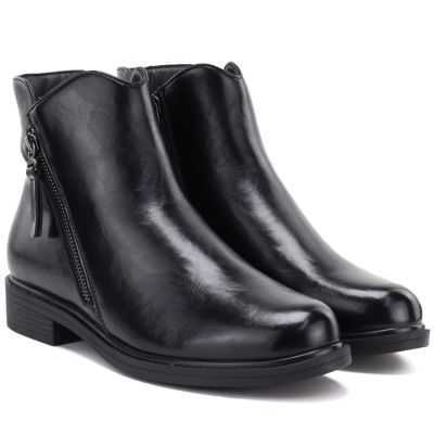 4. Damen-Lederstiefeletten, gefüttert, schwarz Potocki JE19485ac