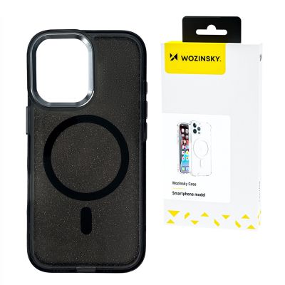Wozinsky Glitter Case mit Mag Safe für Samsung Galaxy S24 FE - Schwarz mit Glitzer