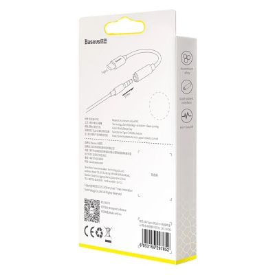 7. Baseus L54-Adapter für USB-C-Kopfhörer/Miniklinke 3,5 mm DAC 24 Bit 48 KHz – Grau